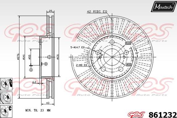 Maxtech 70160003 - Комплект направляющей гильзы, тормозной поршень unicars.by