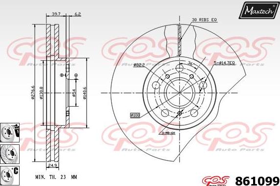 Maxtech 72938009 - Поршень, корпус скобы тормоза unicars.by