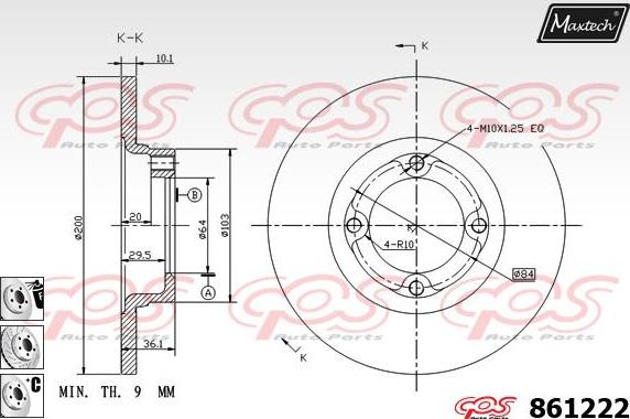 Maxtech 70160080 - Комплект направляющей гильзы, тормозной поршень unicars.by