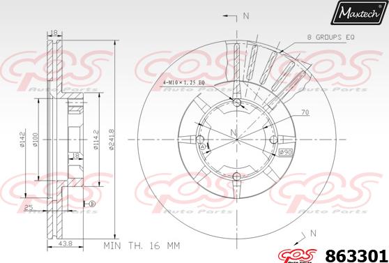 Maxtech 70180405 - Прокладка, поршень корпуса скобы тормоза unicars.by