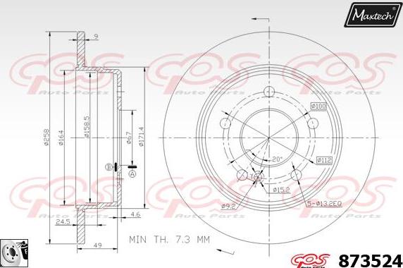 Maxtech 70180016 - Прокладка, поршень корпуса скобы тормоза unicars.by