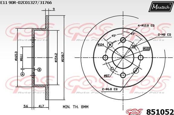 Maxtech 70180187 - Прокладка, поршень корпуса скобы тормоза unicars.by