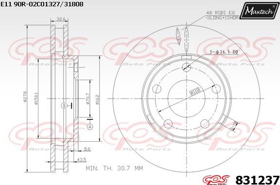 Maxtech 70180346 - Прокладка, поршень корпуса скобы тормоза unicars.by