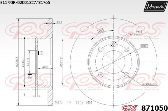 Maxtech 70180368 - Прокладка, поршень корпуса скобы тормоза unicars.by