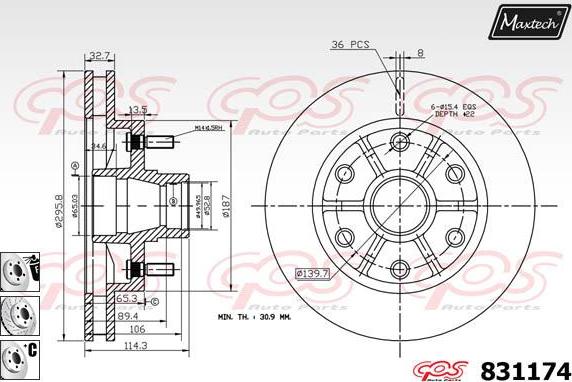 Maxtech 70180338 - Прокладка, поршень корпуса скобы тормоза unicars.by