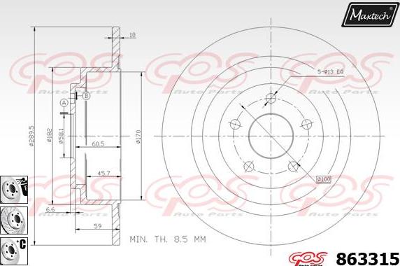 Maxtech 883439 - Тормозной диск unicars.by