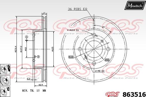 Maxtech 72960034 - Поршень, корпус скобы тормоза unicars.by