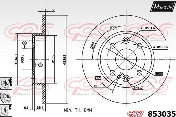 Maxtech 70203035 - Ремкомплект, тормозной суппорт unicars.by