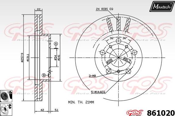 Maxtech 70200529 - Ремкомплект, тормозной суппорт unicars.by