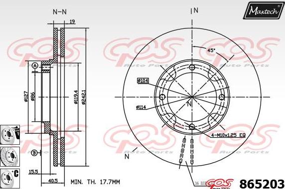 Maxtech 861020 - Тормозной диск unicars.by