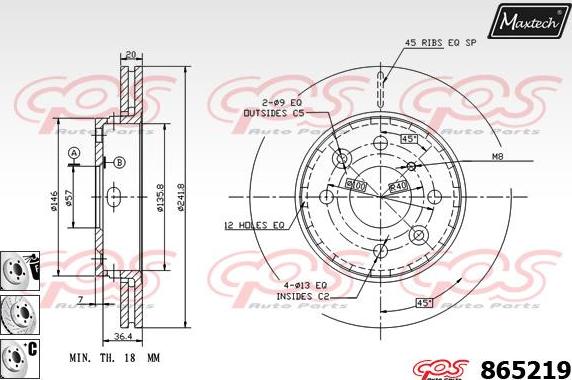 Maxtech 70200054 - Ремкомплект, тормозной суппорт unicars.by