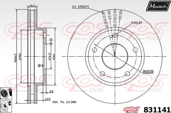 Maxtech 70200280 - Ремкомплект, тормозной суппорт unicars.by