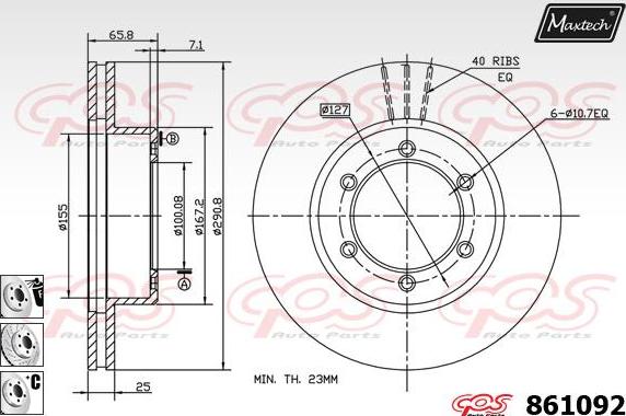 Maxtech 861190 - Тормозной диск unicars.by