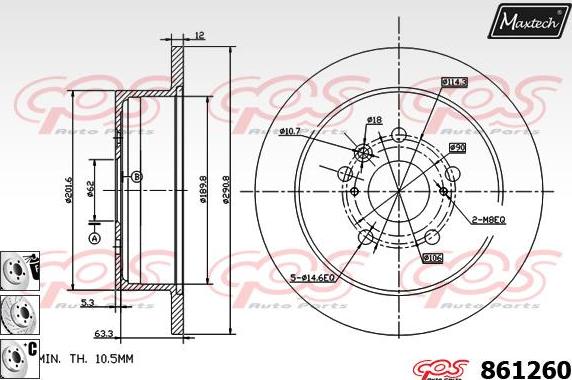 Maxtech 70203048 - Ремкомплект, тормозной суппорт unicars.by