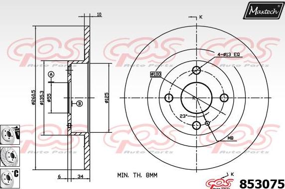 Maxtech 70203030 - Ремкомплект, тормозной суппорт unicars.by