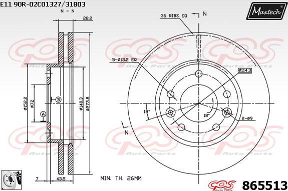 Maxtech 71810088 - Направляющий болт, корпус скобы тормоза unicars.by