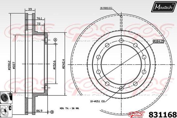 Maxtech 71810216 - Направляющий болт, корпус скобы тормоза unicars.by