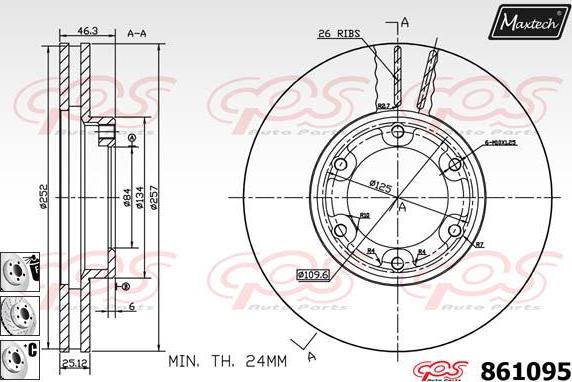 Maxtech 861130 - Тормозной диск unicars.by