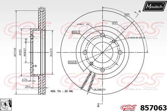 Maxtech 72943033 - Поршень, корпус скобы тормоза unicars.by