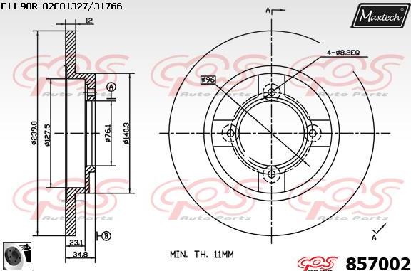 Maxtech 72952004 - Поршень, корпус скобы тормоза unicars.by