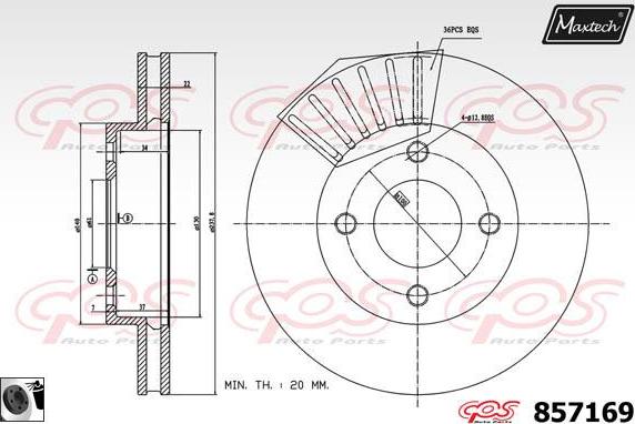 Maxtech 72936005 - Поршень, корпус скобы тормоза unicars.by