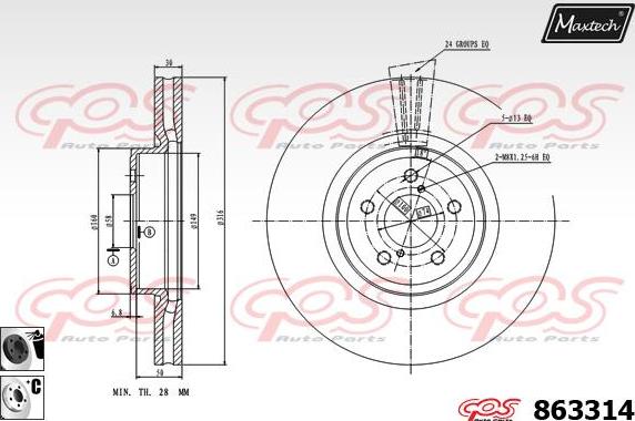 Maxtech 72930013 - Поршень, корпус скобы тормоза unicars.by