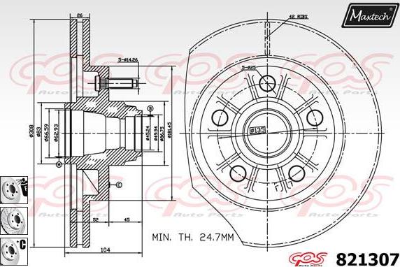 Maxtech 72933007 - Поршень, корпус скобы тормоза unicars.by