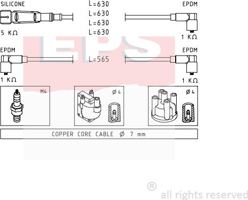 MDR EPS-1500 493 - Комплект проводов зажигания unicars.by