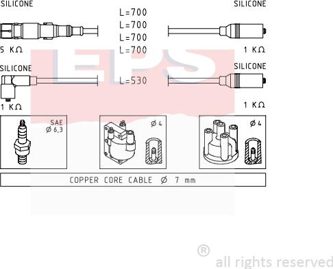 MDR EPS-1501 551 - Комплект проводов зажигания unicars.by