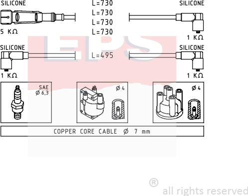 MDR EPS-1501 518 - Комплект проводов зажигания unicars.by