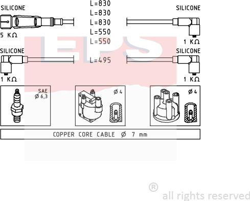 MDR EPS-1501 682 - Комплект проводов зажигания unicars.by