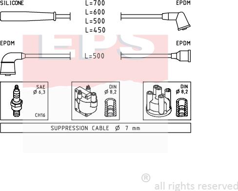 MDR EPS-1501 398 - Комплект проводов зажигания unicars.by