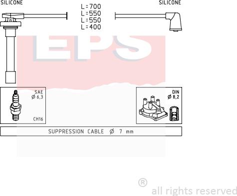 MDR EPS-1501 711 - Комплект проводов зажигания unicars.by