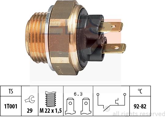 MDR EPS-1850 016 - Термовыключатель, вентилятор радиатора / кондиционера unicars.by