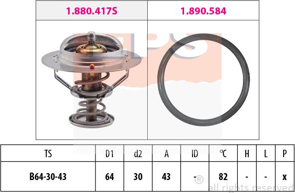 MDR EPS-1880 417 - Термостат охлаждающей жидкости / корпус unicars.by