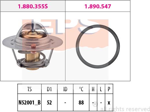 MDR EPS-1880 355 - Термостат охлаждающей жидкости / корпус unicars.by