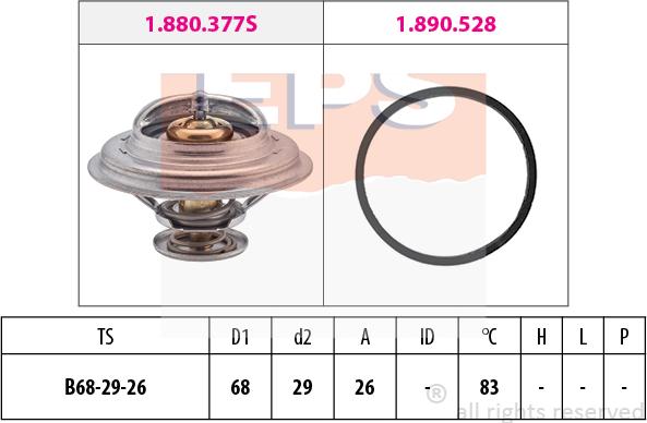 MDR EPS-1880 377 - Термостат охлаждающей жидкости / корпус unicars.by