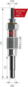 MEHA AUTOMOTIVE MH70194 - Свеча накаливания unicars.by