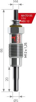 MEHA AUTOMOTIVE MH70195 - Свеча накаливания unicars.by