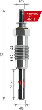 MEHA AUTOMOTIVE MH70100 - Свеча накаливания unicars.by