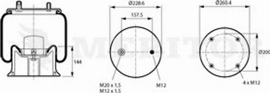 Meritor 212 15 761 - Тело подвески, пневматическая подвеска unicars.by