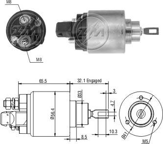 Messmer ZM972 - Тяговое реле, соленоид, стартер unicars.by