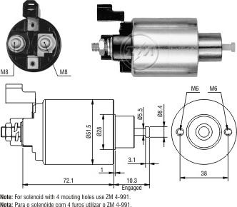 Messmer ZM4991 - Тяговое реле, соленоид, стартер unicars.by