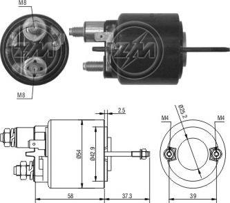 Messmer ZM493 - Тяговое реле, соленоид, стартер unicars.by