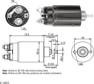 Messmer ZM1760 - Тяговое реле, соленоид, стартер unicars.by