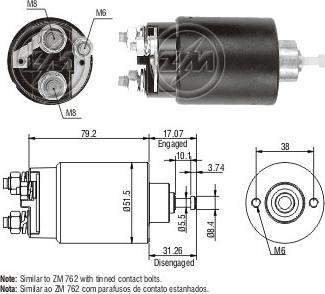 Messmer ZM1762 - Тяговое реле, соленоид, стартер unicars.by