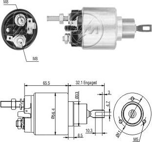 Messmer ZM876 - Тяговое реле, соленоид, стартер unicars.by