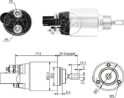 Messmer ZM381 - Тяговое реле, соленоид, стартер unicars.by