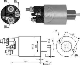 Messmer ZM2993 - Тяговое реле, соленоид, стартер unicars.by