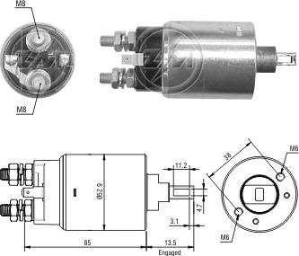 Messmer ZM2981 - Тяговое реле, соленоид, стартер unicars.by